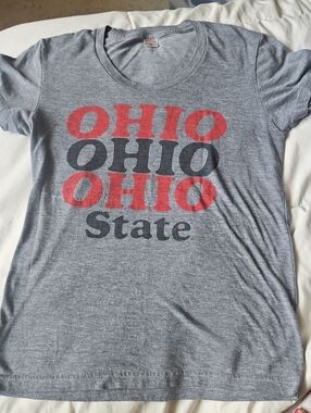 HOMAGE Heather Gray Tee with Red Accent